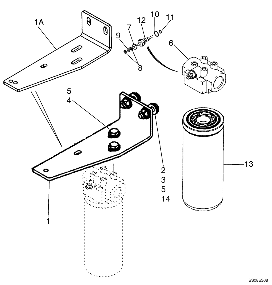 Схема запчастей Case 410 - (06-06) - FILTER ASSY - MOUNTING (06) - POWER TRAIN