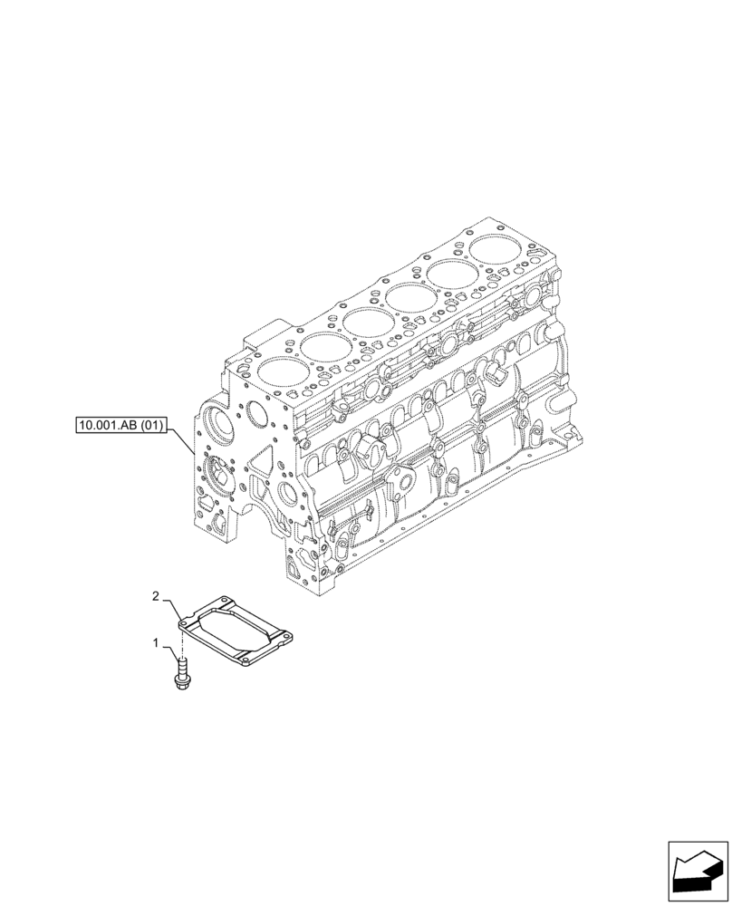 Схема запчастей Case F4HFE613Y B005 - (10.001.AB[02]) - CRANKCASE (10) - ENGINE