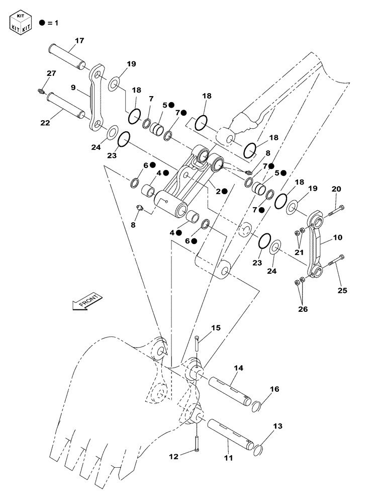 Схема запчастей Case CX300C - (09-300-01[01]) - BUCKET CONTROL - HD (09) - CHASSIS/ATTACHMENTS