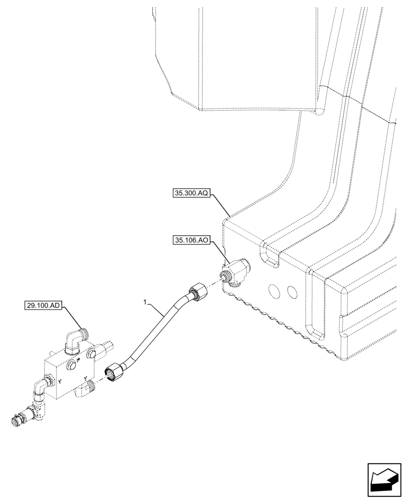 Схема запчастей Case 21F - (29.100.AH[03]) - VAR - 402023 - SPEED LIMITER, HYD. LINE (29) - HYDROSTATIC DRIVE