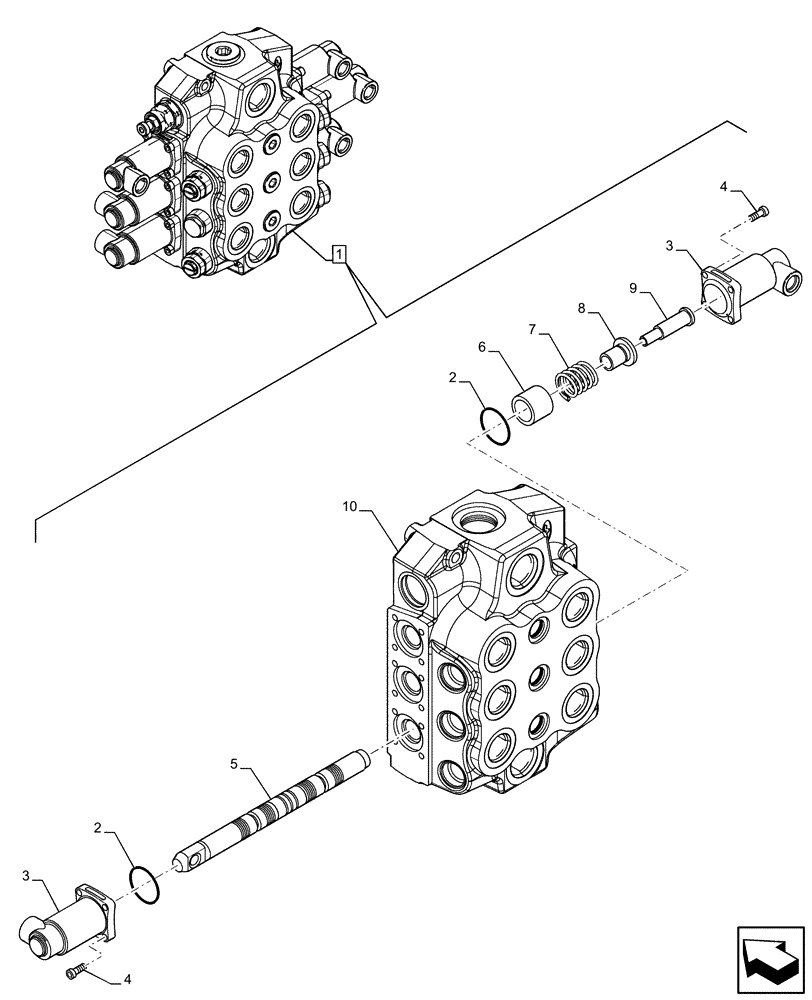 Схема запчастей Case 21F - (35.359.AG[04]) - DIRECTIONAL CONTROL VALVE, COMPONENTS (35) - HYDRAULIC SYSTEMS