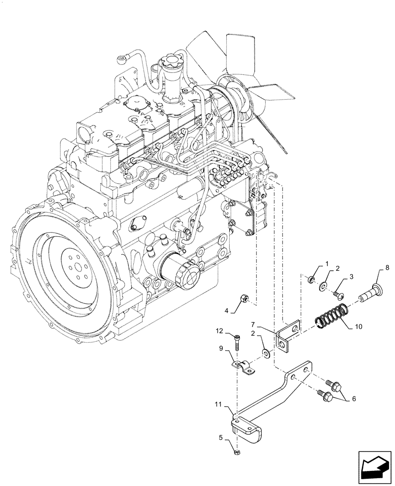 Схема запчастей Case SR150 - (10.220.AA[01]) - THROTTLE, MOUNTING (SR130, SR150) (10) - ENGINE