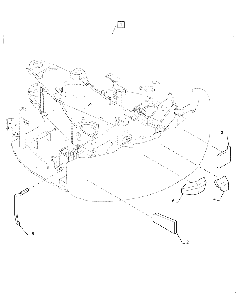 Схема запчастей Case CX36B - (39.140.AM[02]) - COUNTERWEIGHT, ASSY (39) - FRAMES AND BALLASTING