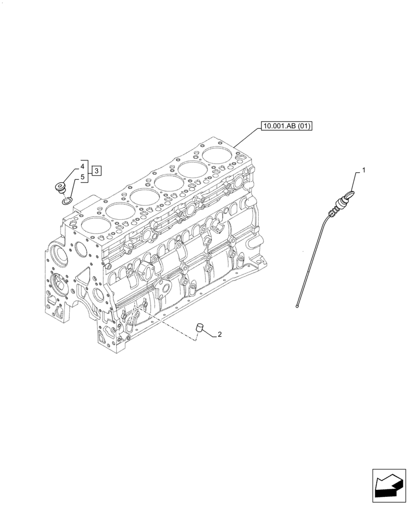 Схема запчастей Case F4HFE613Y B005 - (10.304.AS) - DIPSTICK (10) - ENGINE