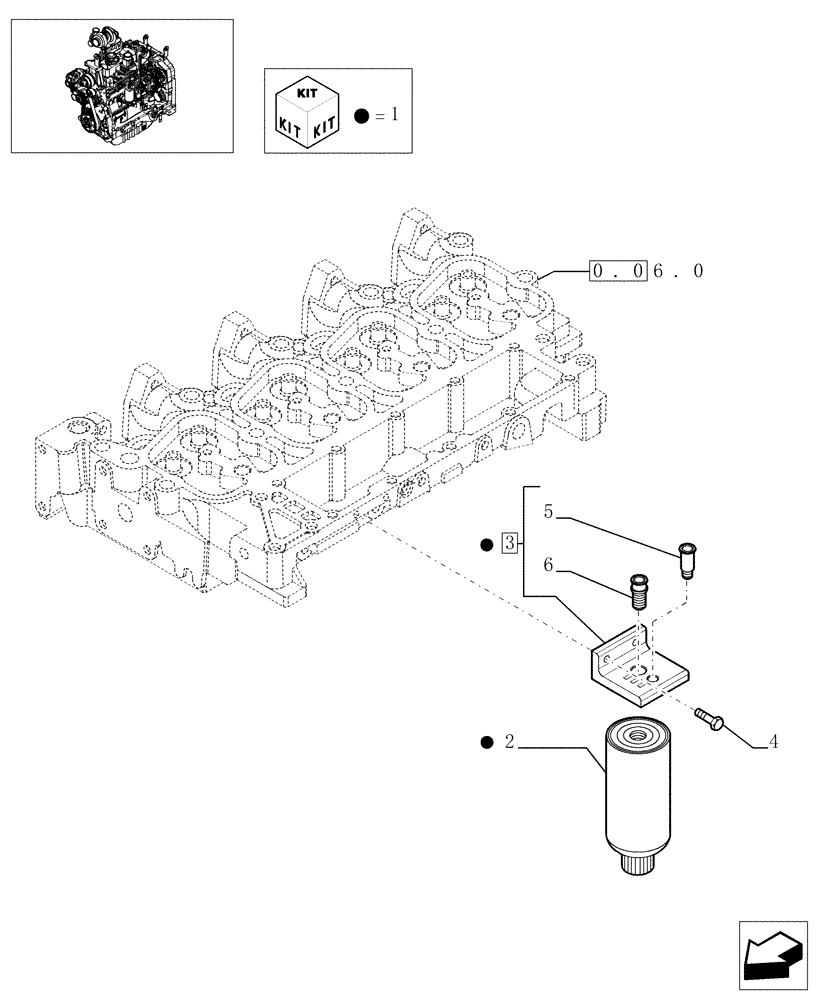 Схема запчастей Case F4DFE613G - (0.20.0[01]) - FUEL FILTER (504054973) 