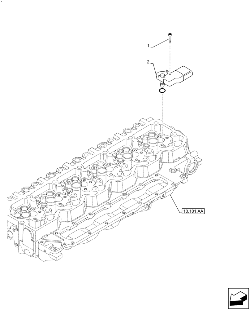 Схема запчастей Case F4HFE613Y B005 - (55.014.AD) - INTAKE AIR PRESSURE AND TEMPERATURE SENSOR (55) - ELECTRICAL SYSTEMS