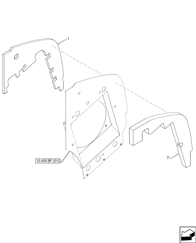 Схема запчастей Case 221F - (10.400.BF[03]) - VAR - 734634 - RADIATOR, NOISE PROTECTION (10) - ENGINE