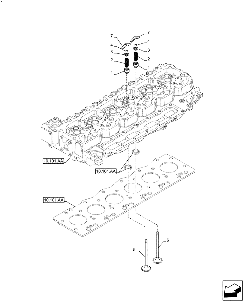Схема запчастей Case F4HFE613Y B005 - (10.101.AM) - VALVE (10) - ENGINE