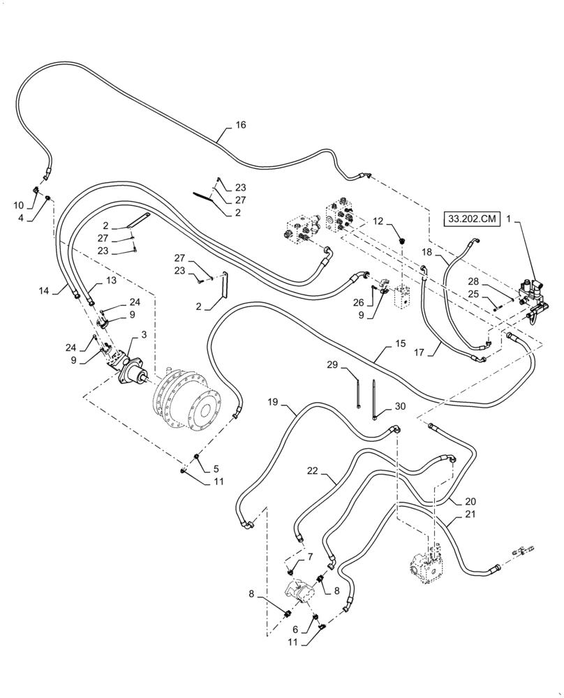 Схема запчастей Case DV210C - (35.995.AB[03]) - FRONT DRUM HYDRAULIC LINES BSN SER# NFNTL2014 (35) - HYDRAULIC SYSTEMS