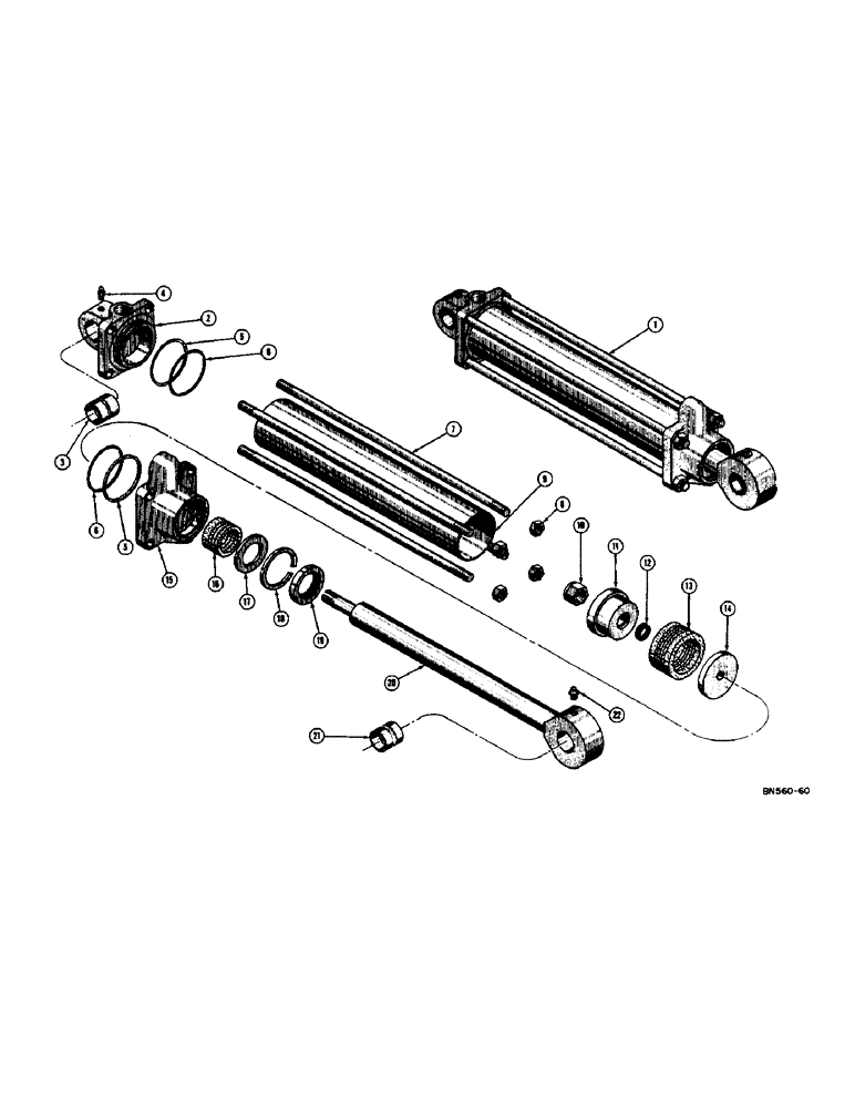 Схема запчастей Case 420B - (176) - D25052 HYDRAULIC STABILIZER CYLINDERS (07) - HYDRAULIC SYSTEM