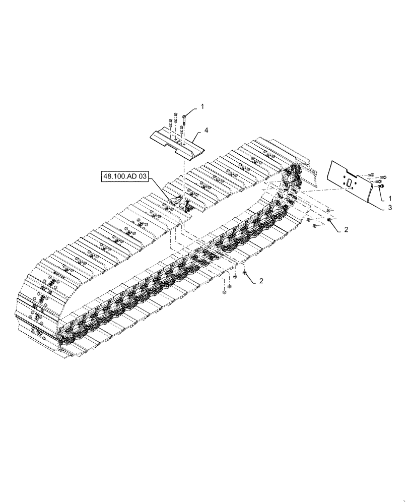 Схема запчастей Case 1150M WT/LGP - (48.100.AD[04]) - TRACK ASSEMBLY CELT (48) - TRACKS & TRACK SUSPENSION