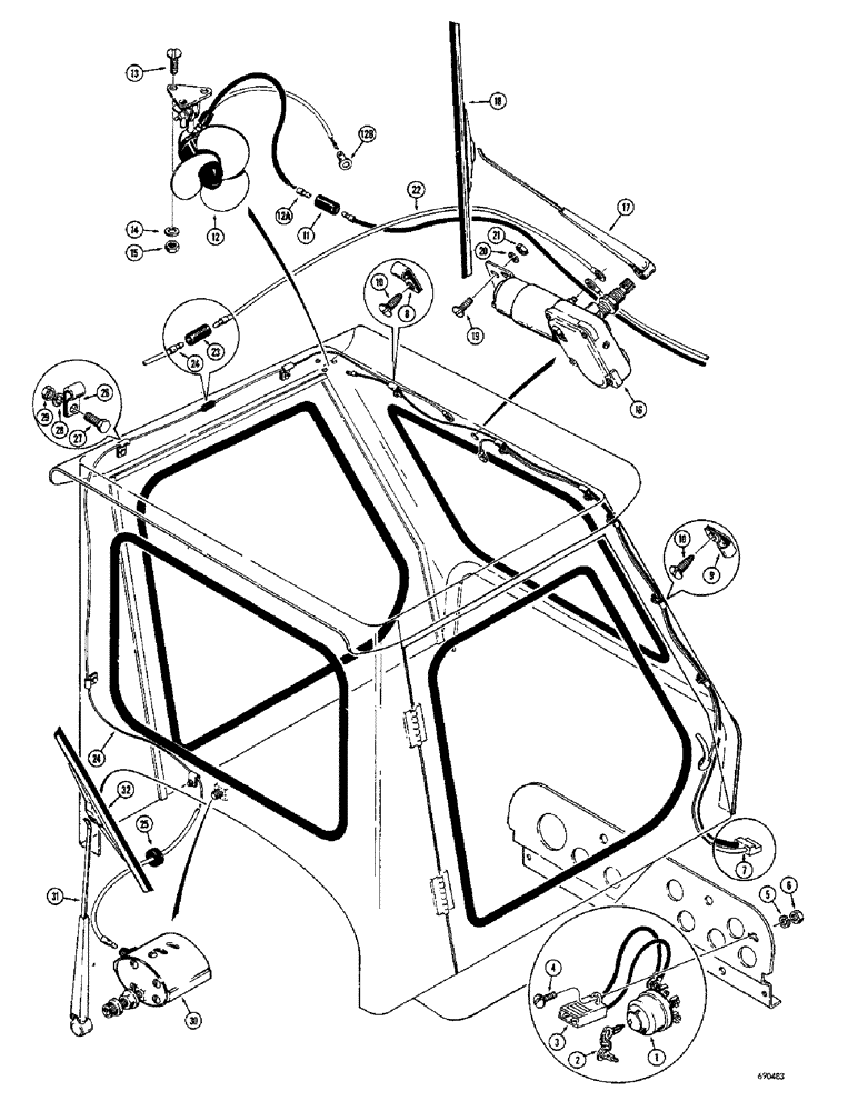 Схема запчастей Case W9B - (240) - CAB ELECTRICAL SYSTEM (09) - CHASSIS