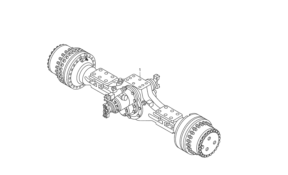 Схема запчастей Case 335 - (32A00000054[001]) - INTERMEDIATE AXLE (89500407307) (11) - AXLES/WHEELS