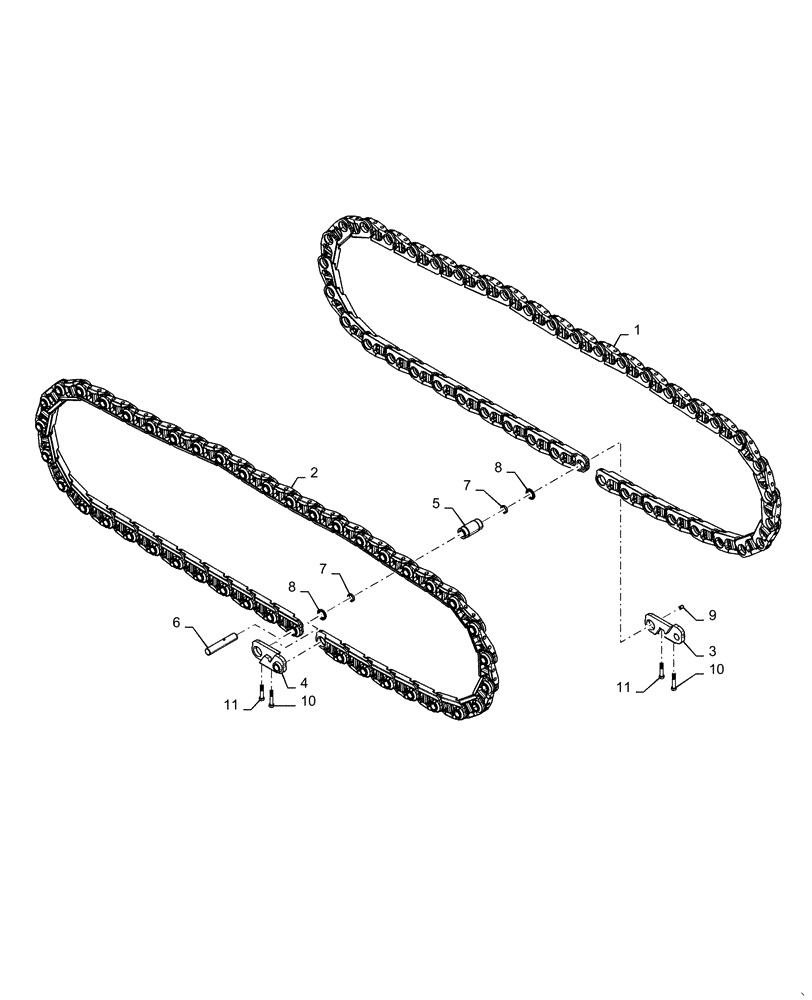 Схема запчастей Case 1150M WT/LGP - (48.100.AD[02]) - TRACK CHAIN 43 LINK CLT (48) - TRACKS & TRACK SUSPENSION