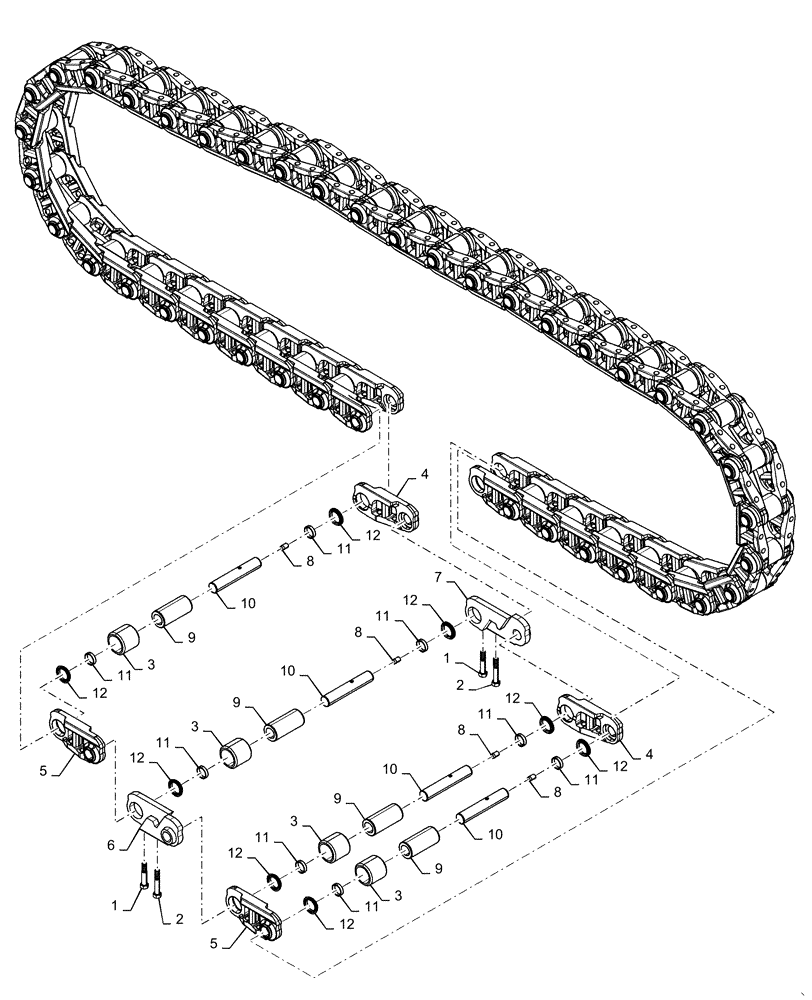 Схема запчастей Case 1150M WT/LGP - (48.100.AD[03]) - TRACK CHAIN 43 LINK CELT (48) - TRACKS & TRACK SUSPENSION