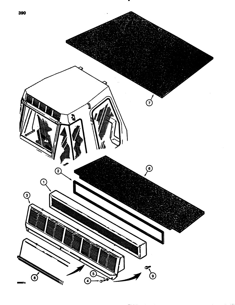 Схема запчастей Case 780B - (390) - CAB AIR FILTER AND ROOF INSULATION (09) - CHASSIS/ATTACHMENTS