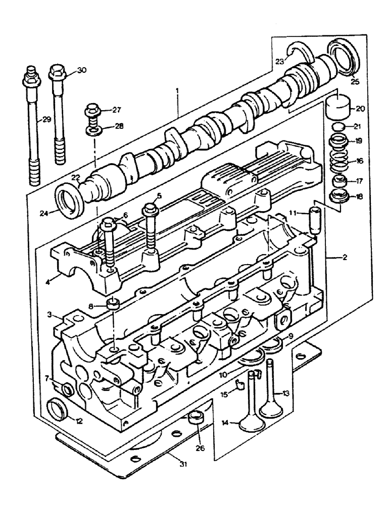 Схема запчастей Case 221B - (2-18) - CYLINDER HEAD, 121B (DAH1215912-) / 221B (DAH2215913-) (02) - ENGINE