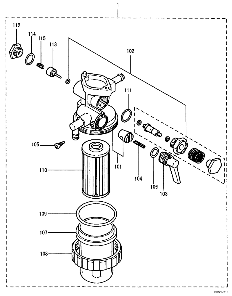 Схема запчастей Case CX17B - (09-020[00]) - FILTER ASSY, FUEL (10) - ENGINE