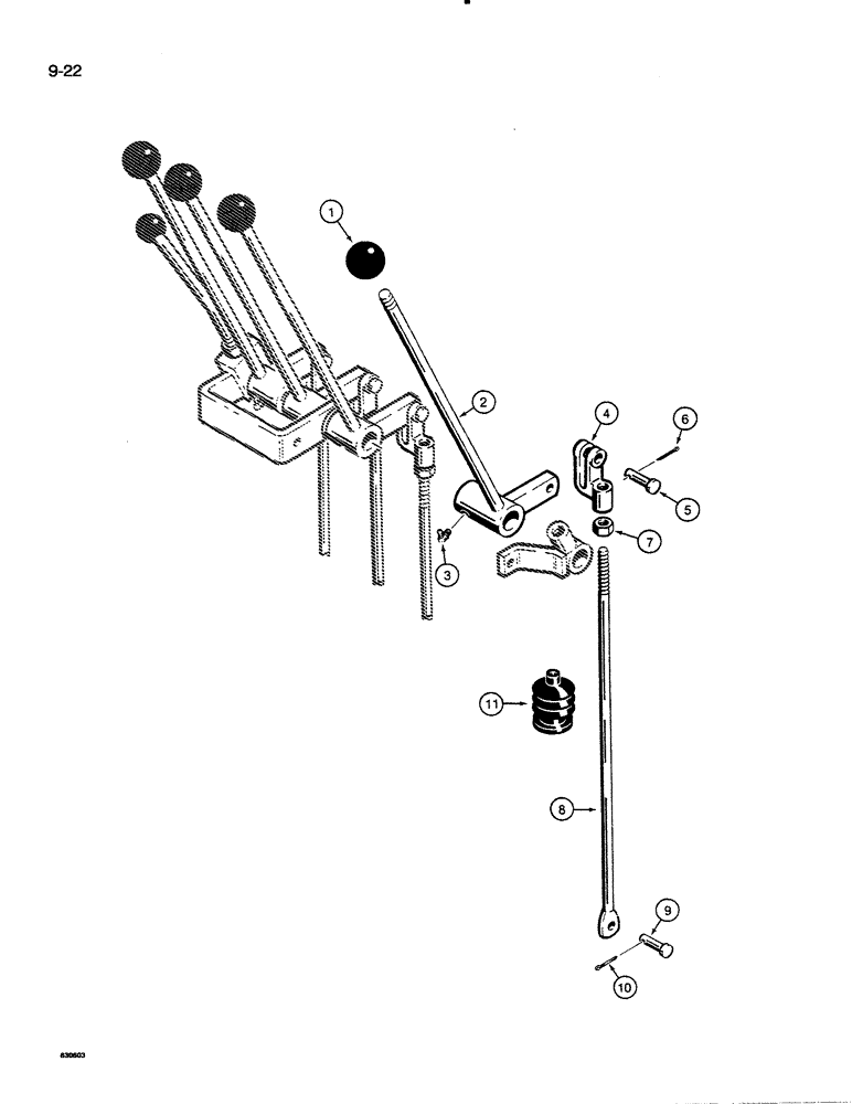 Схема запчастей Case 35C WL - (9-22) - EXTENDABLE DIPPER CONTROL (09) - CHASSIS/ATTACHMENTS