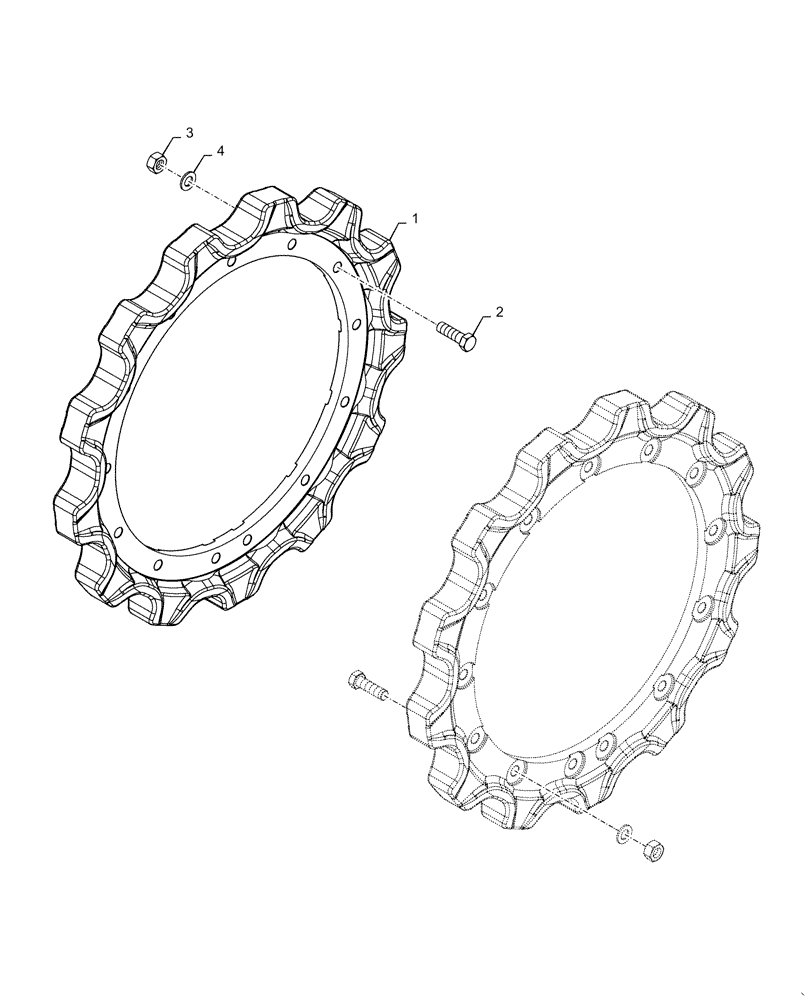 Схема запчастей Case 1650M XLT - (48.130.AM[01]) - SPROCKET, CELT (48) - TRACKS & TRACK SUSPENSION