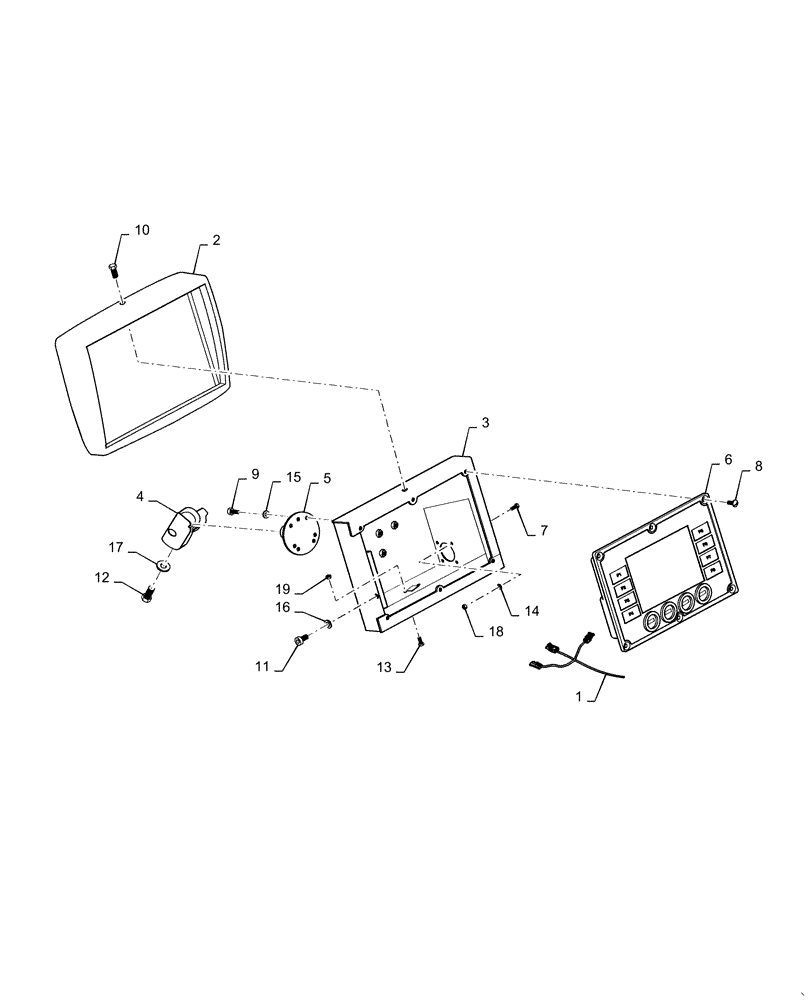 Схема запчастей Case DV210C - (55.952.AB[02]) - DISPLAY ASSEMBLY (55) - ELECTRICAL SYSTEMS