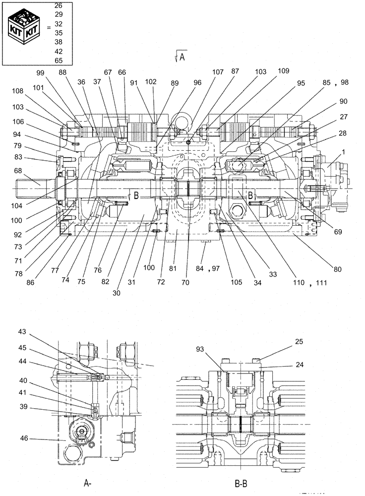 Схема запчастей Case CX470C - (08-002-00[02]) - HYDRAULIC PUMP, COMPONENTS (07) - HYDRAULIC SYSTEM