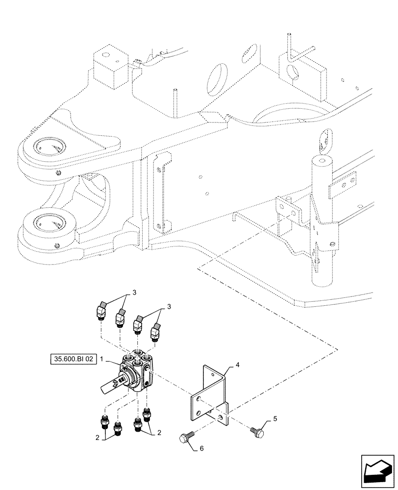 Схема запчастей Case CX36B - (35.600.BI[01]) - VALVE, INSTALL - BHL MULTI (35) - HYDRAULIC SYSTEMS