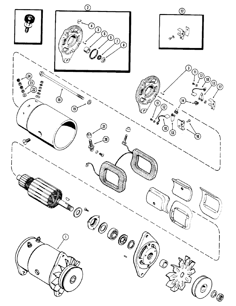 Схема запчастей Case 350 - (072) - R4439 GENERATOR, VENTILATED TYPE, DELCO-REMY NO. 1947579 (06) - ELECTRICAL SYSTEMS