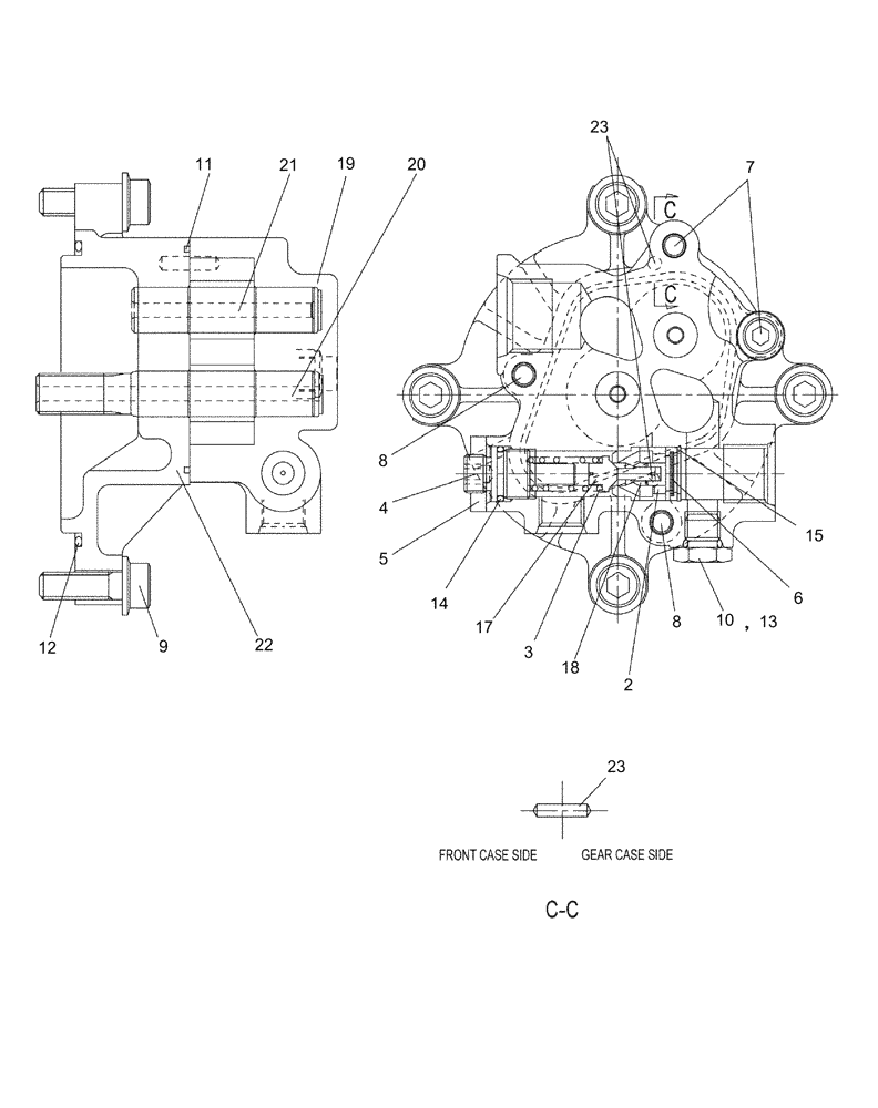 Схема запчастей Case CX470C - (08-002-00[04]) - HYDRAULIC PUMP, COMPONENTS (07) - HYDRAULIC SYSTEM