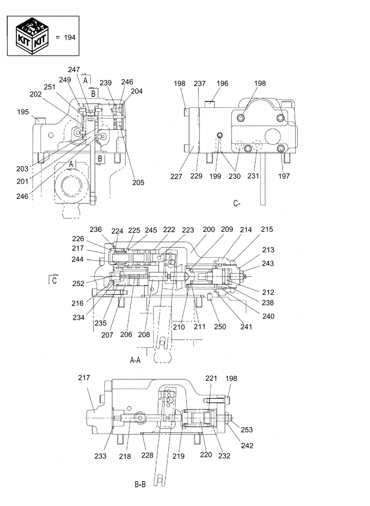 Схема запчастей Case CX470C - (08-002-00[03]) - HYDRAULIC PUMP, COMPONENTS (07) - HYDRAULIC SYSTEM