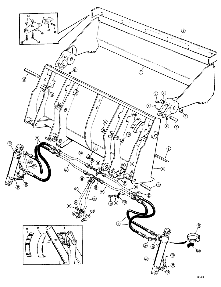 Схема запчастей Case 310G - (159A) - D51664 4-IN-1 BUCKET (05) - UPPERSTRUCTURE CHASSIS