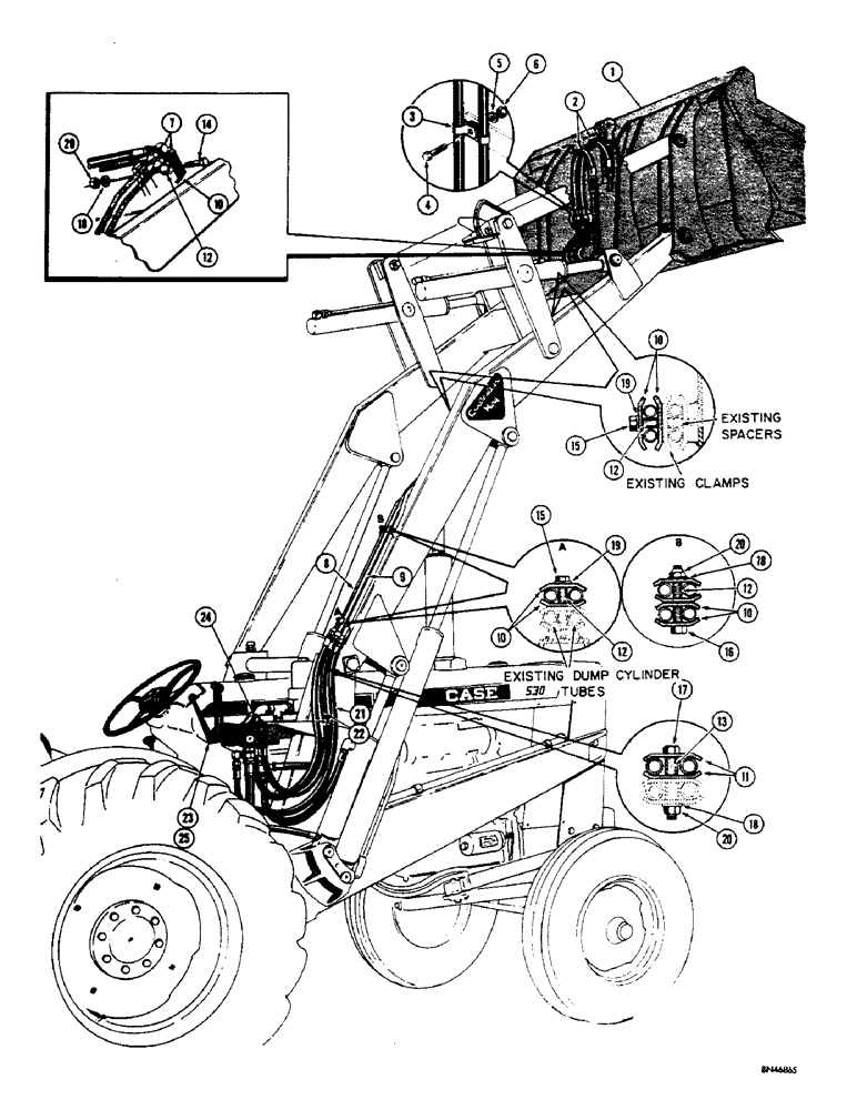 Схема запчастей Case 32S - (032) - MULTI-PURPOSE BUCKET HYDRAULICS 