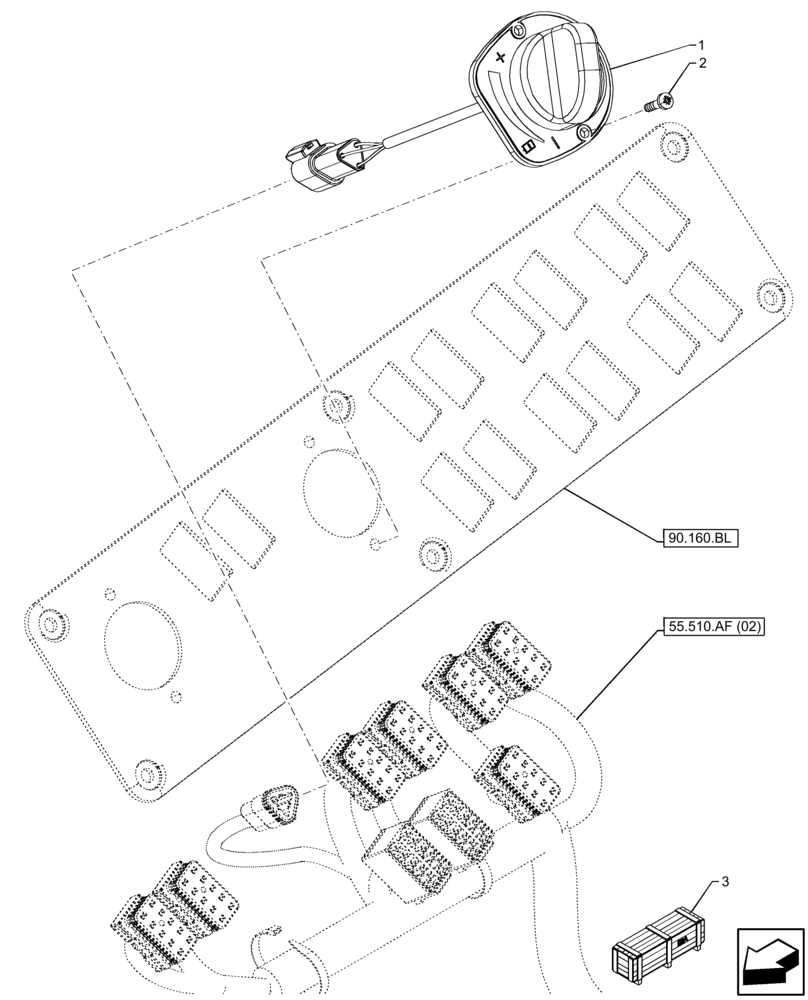 Схема запчастей Case 221F - (55.512.BY) - VAR - 402034, 732003, 732004, 734649, 734650 - CAB COMMANDS (55) - ELECTRICAL SYSTEMS