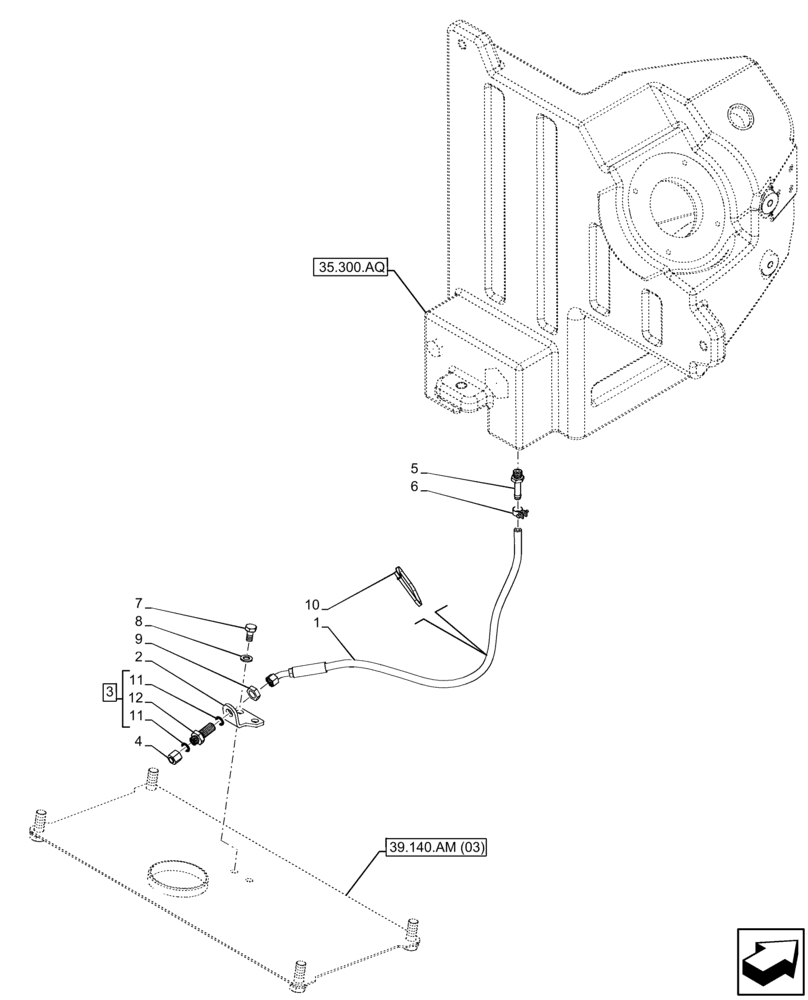 Схема запчастей Case 321F - (35.300.AD[04]) - VAR - 734612 - HYDRAULIC OIL RESERVOIR, DRAIN LINE (35) - HYDRAULIC SYSTEMS