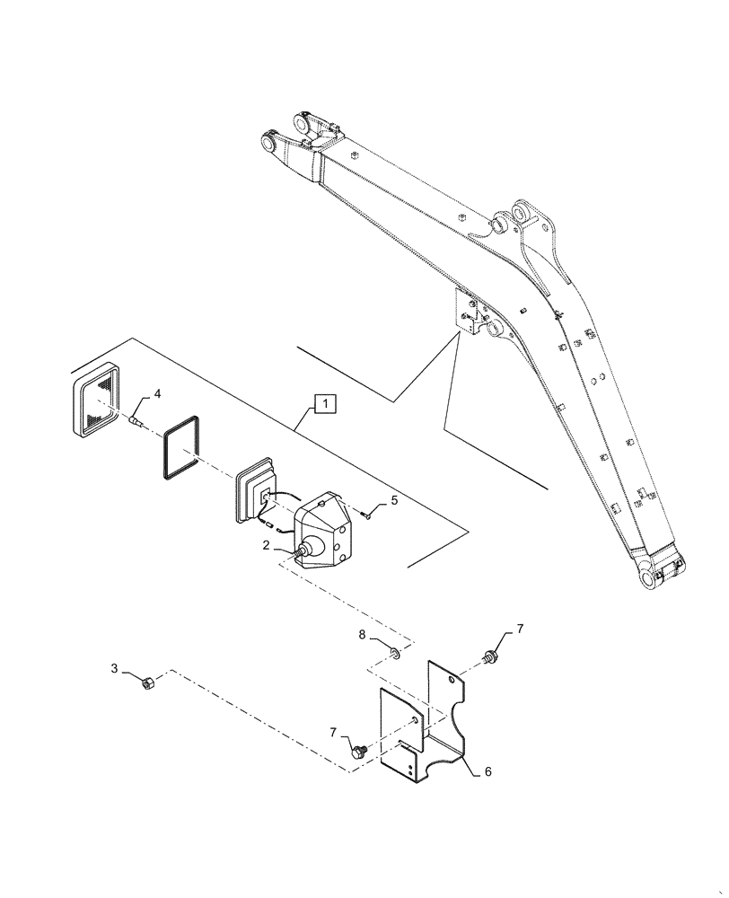 Схема запчастей Case CX36B - (55.511.AA[02]) - LIGHT, INSTALL, BOOM (55) - ELECTRICAL SYSTEMS