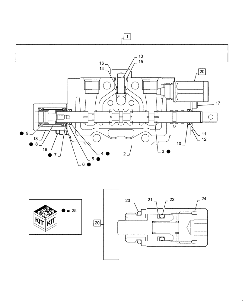 Схема запчастей Case CX36B - (35.359.AB[08]) - VALVE SECTION (35) - HYDRAULIC SYSTEMS