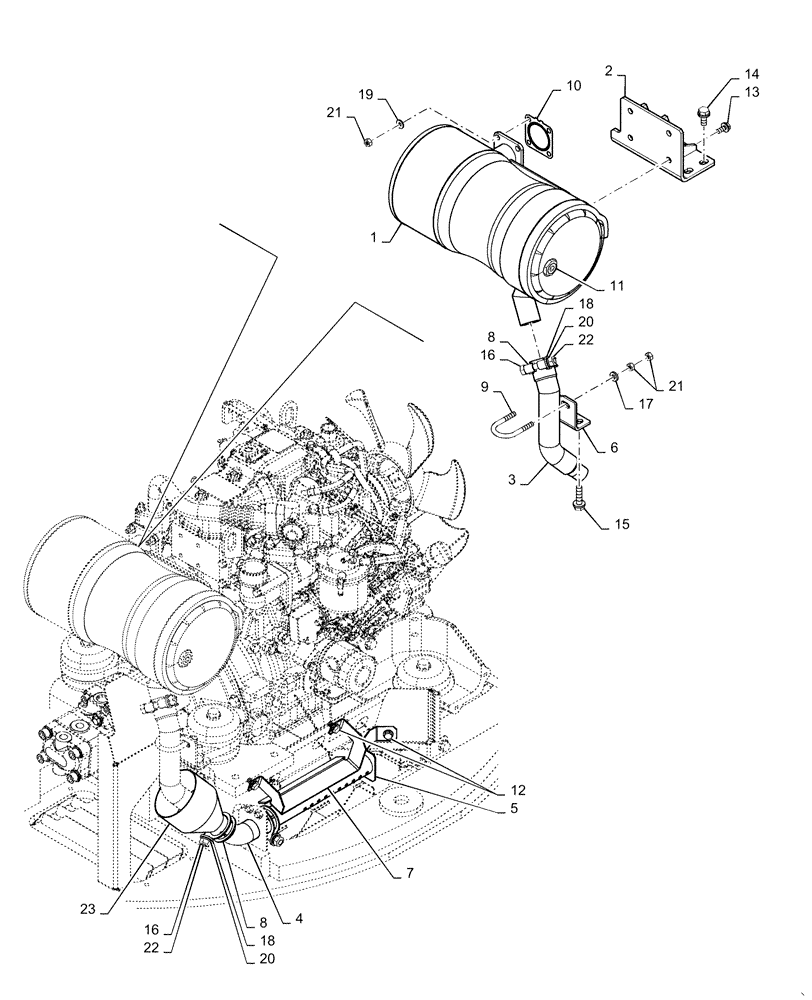 Схема запчастей Case CX36B - (10.254.AI) - MUFFLER, ASSY - BTW PX17-40001--40007 (10) - ENGINE