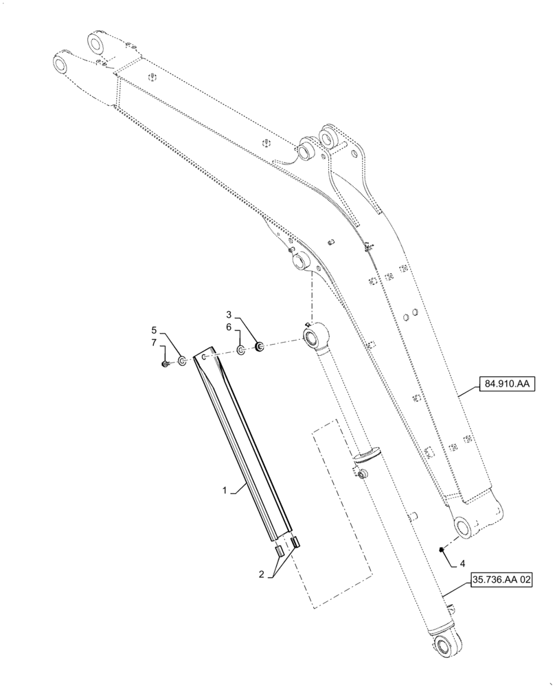 Схема запчастей Case CX31B - (84.114.AD[01]) - BOOM, CYLINDER, COVER (84) - BOOMS, DIPPERS & BUCKETS