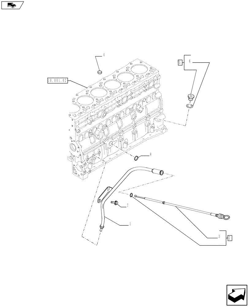 Схема запчастей Case F4HFE613U A005 - (10.304.01[01]) - ENGINE OIL DIPSTICK (504088054 - 504183055) (10) - ENGINE