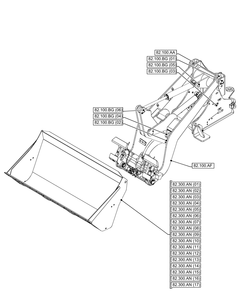Схема запчастей Case 21F - (00.000.82[01]) - PICTORIAL INDEX - FRONT LOADER (00) - GENERAL & PICTORIAL INDEX