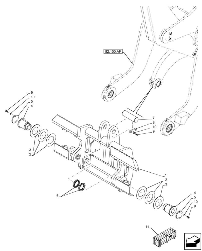 Схема запчастей Case 21F - (82.300.AX[02]) - VAR - 734516 - QUICK COUPLER (82) - FRONT LOADER & BUCKET