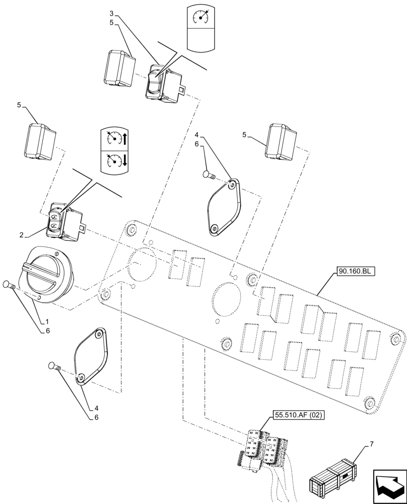 Схема запчастей Case 121F - (55.610.AI[01]) - VAR - 734583 - SPEED LIMITER, SWITCH (55) - ELECTRICAL SYSTEMS