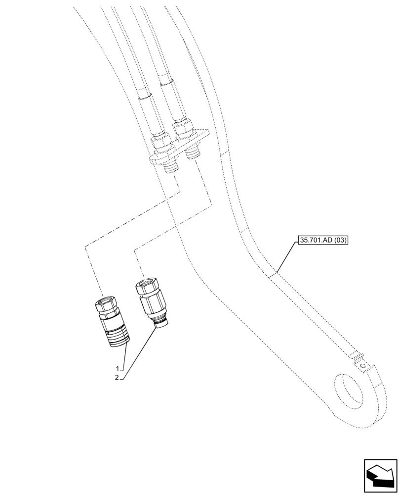 Схема запчастей Case 321F - (35.600.AX[02]) - VAR - 734620 - QUICK COUPLER (35) - HYDRAULIC SYSTEMS