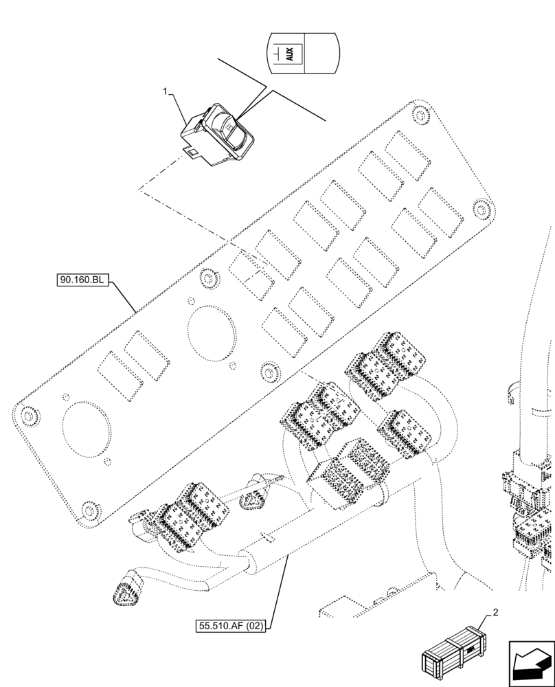 Схема запчастей Case 321F - (55.520.AU) - VAR - 732003, 732004, 734591, 734649, 734650 - HIGH FLOW, SWITCH (55) - ELECTRICAL SYSTEMS