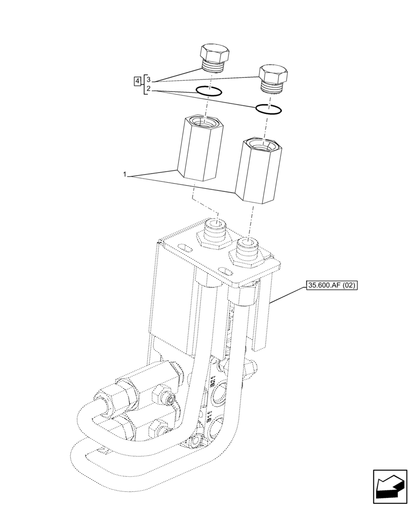 Схема запчастей Case 21F - (35.600.BI[01]) - VAR - 402036 - FLOW SELECTOR (35) - HYDRAULIC SYSTEMS