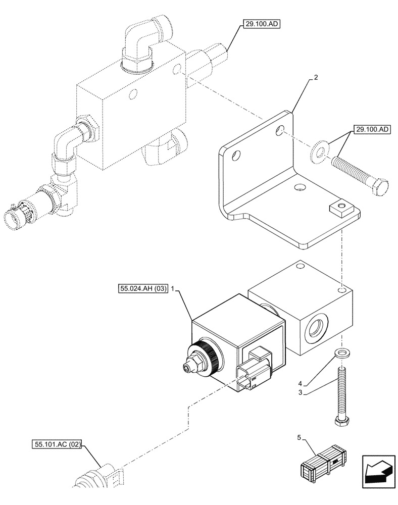 Схема запчастей Case 21F - (55.024.AH[02]) - VAR - 732005, 732006, 734583, 734651, 734652 - SPEED LIMITER, VALVE (55) - ELECTRICAL SYSTEMS