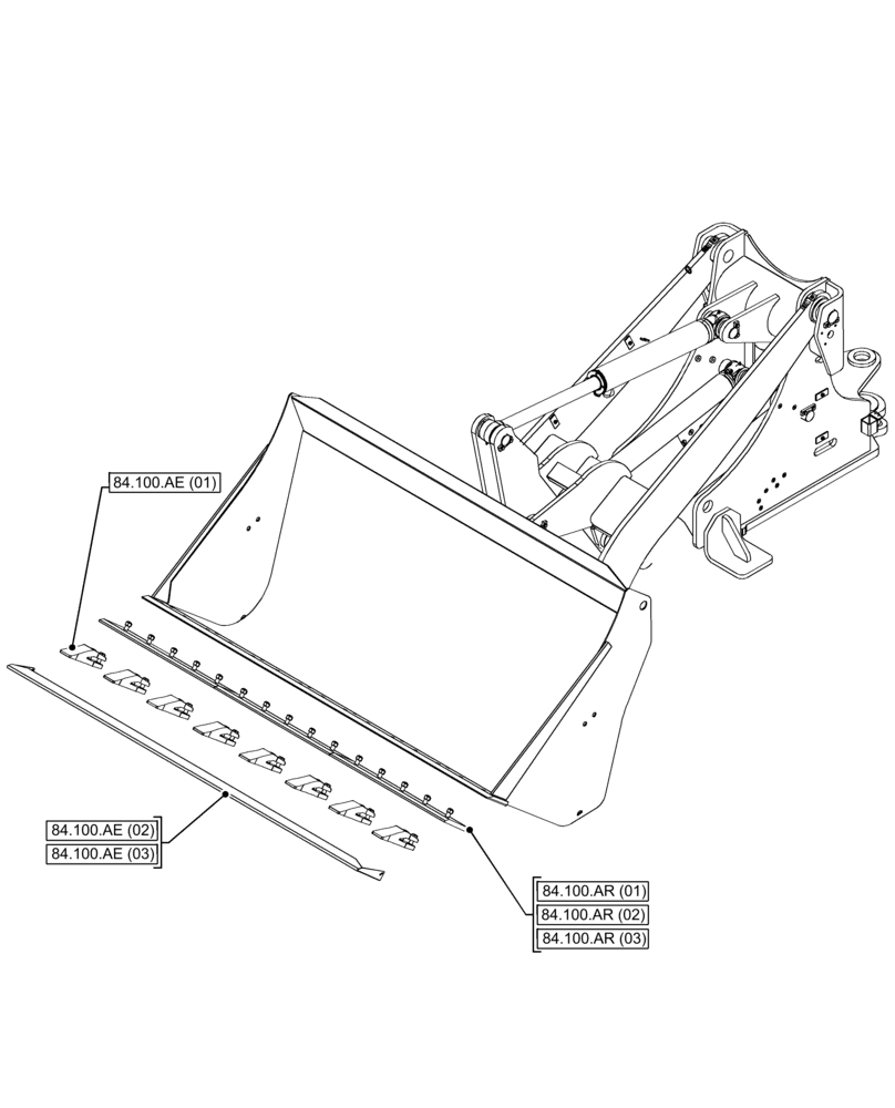 Схема запчастей Case 321F - (84.000.00) - SECTION INDEX - BOOMS, DIPPERS & BUCKETS (84) - BOOMS, DIPPERS & BUCKETS
