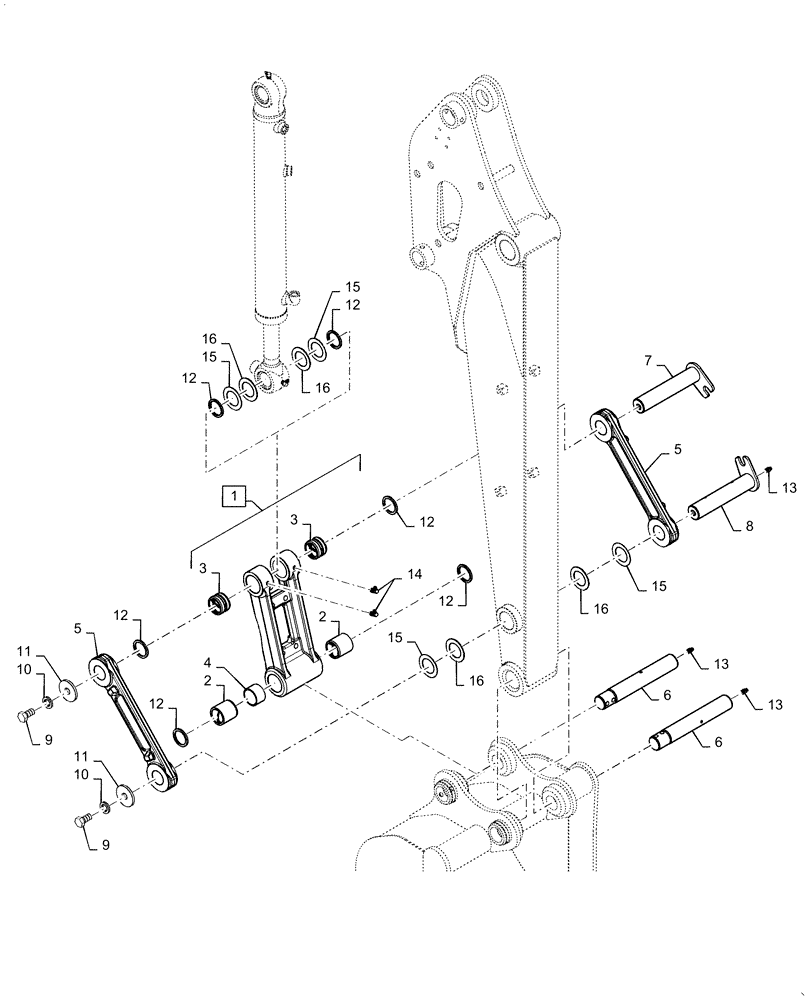 Схема запчастей Case CX36B - (84.912.AB[01]) - ARM, GROUP, BUCKET, LINK (84) - BOOMS, DIPPERS & BUCKETS