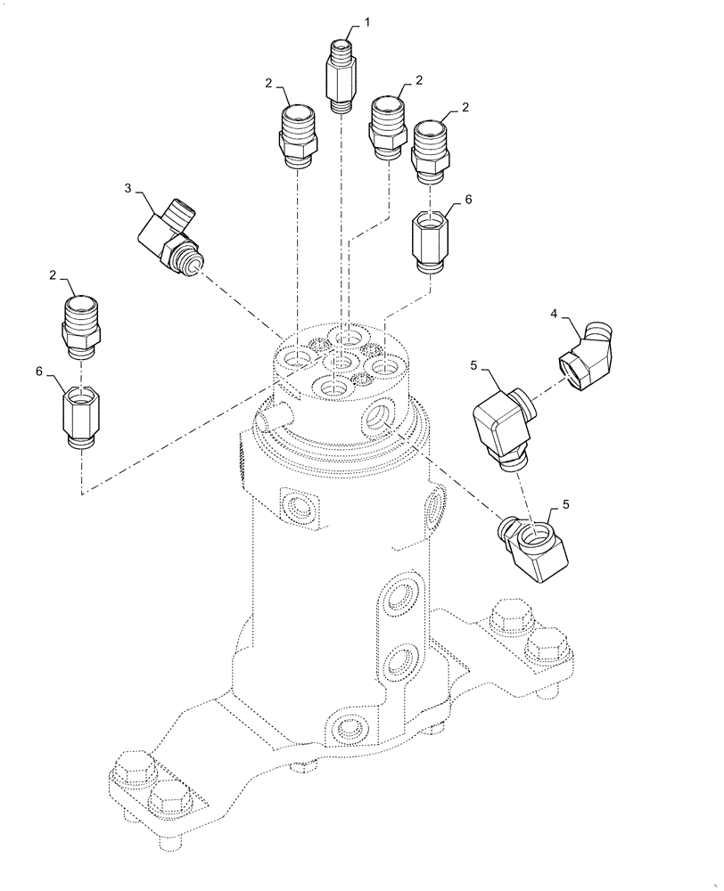 Схема запчастей Case CX31B - (35.354.AF[01]) - HYD. LINE, SWIVEL, STANDARD (35) - HYDRAULIC SYSTEMS