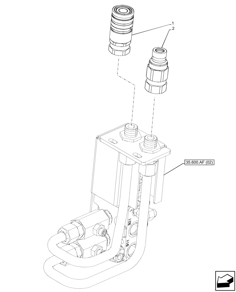 Схема запчастей Case 21F - (35.600.BI[02]) - VAR - 402037 - FLOW SELECTOR (35) - HYDRAULIC SYSTEMS